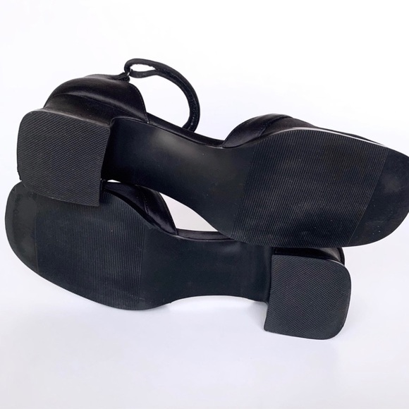 New Vintage Unlisted black satin ankle strap shoes - Picture 5 of 8